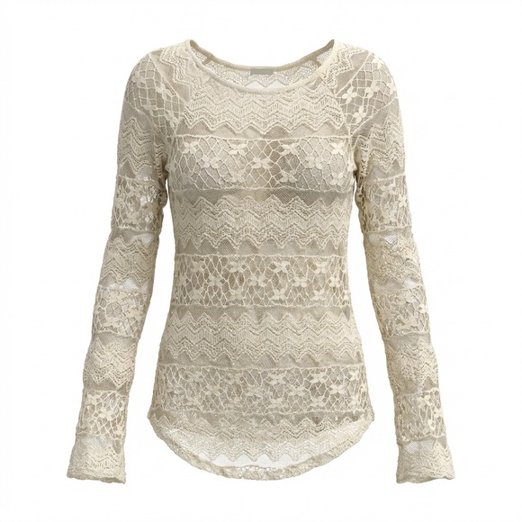 Kimchi Blue Tops - Kimchi Blue Lace Blouse - Cream Size M Boho Cottagecore Festival Feminine